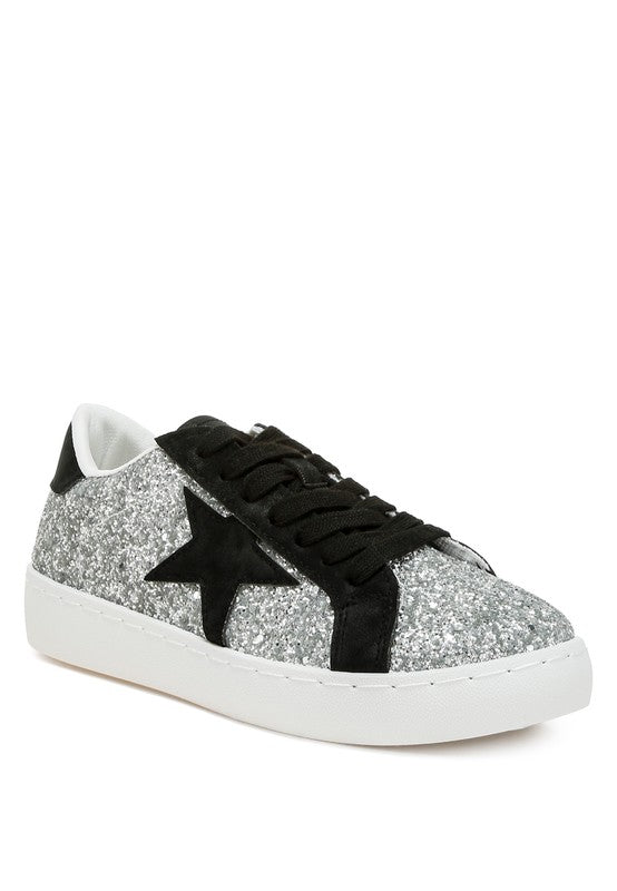 Shinding Glitter Star Chunky Sneakers - 1985 the VAULT Boutique