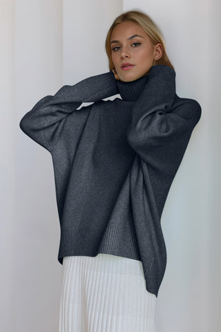 Basic Bae Turtleneck Dropped Shoulder Long Sleeve Sweater - 1985 the VAULT Boutique