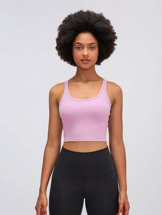 Millennia Scoop Neck Active Tank with Detachable Chest Pads - 1985 the VAULT Boutique