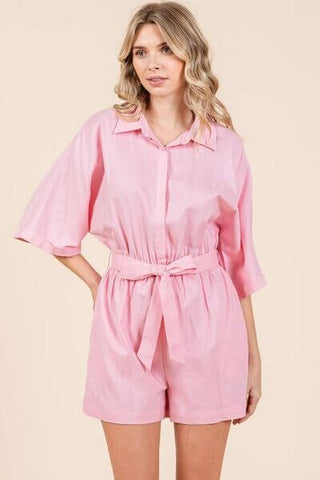 Mittoshop Tie Waist Half Sleeve Romper - 1985 the VAULT Boutique