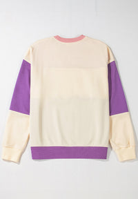 Contrast Round Neck Long Sleeve Sweatshirt - 1985 the VAULT Boutique