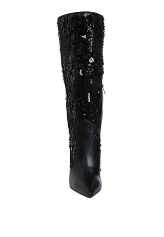 Sitarah Sequin Embellished Stiletto Long Boots - 1985 the VAULT Boutique