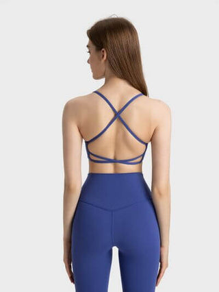 Millennia Crisscross Back Scoop Neck Active Cami with Detachable Chest Pads - 1985 the VAULT Boutique