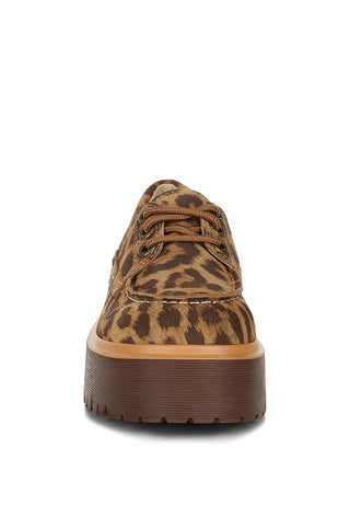 Onglur Leopard Print Suede Oxford Loafers - 1985 the VAULT Boutique