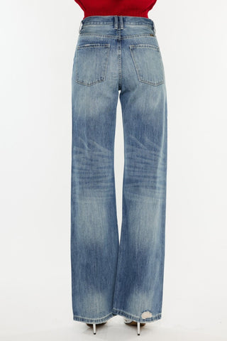 Kancan Distressed High Waist Bootcut Jeans - 1985 the VAULT Boutique