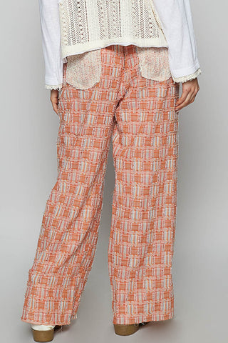 POL Lace Trim Drawstring Checkered Wide Leg Pants - 1985 the VAULT Boutique