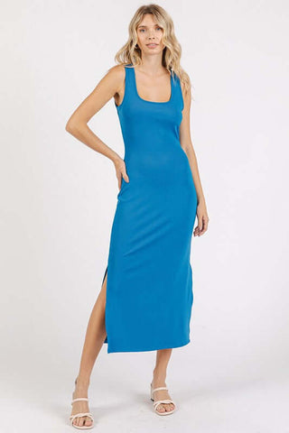 Mittoshop Side Slit Wide Strap Midi Tank Dress - 1985 the VAULT Boutique