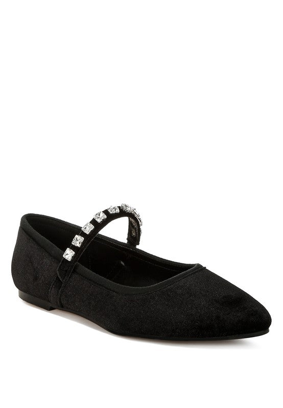 Aralia Velvet Mary Jane Ballerinas - 1985 the VAULT Boutique