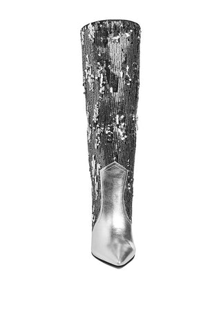 Sitarah Sequin Embellished Stiletto Long Boots - 1985 the VAULT Boutique