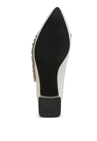 Abatina Satin Diamante Embellished Pumps - 1985 the VAULT Boutique