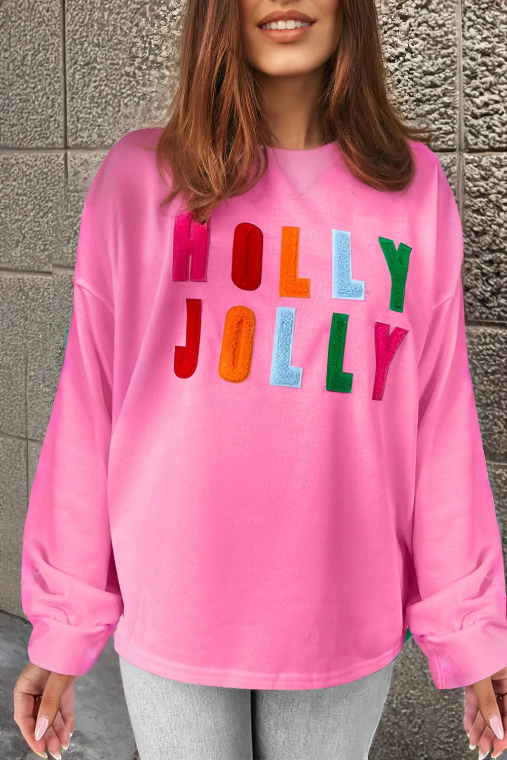 HOLLY JOLLY Round Neck Long Sleeve Top - 1985 the VAULT Boutique