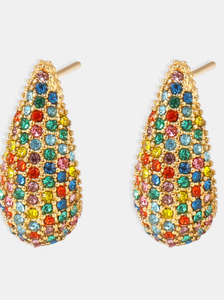 Stainless Steel Inlaid Zircon Teardrop Earrings - 1985 the VAULT Boutique