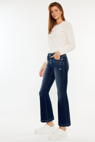 Kancan Mid Rise Button Fly Flare Jeans - 1985 the VAULT Boutique