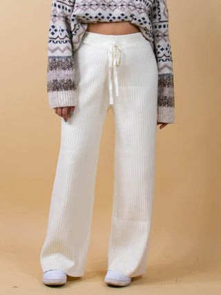 Ribbed Wide Leg Sweater Pants - 1985 the VAULT Boutique