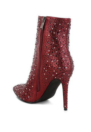 Lobelia Rhinestones Embellished Stiletto Boots - 1985 the VAULT Boutique