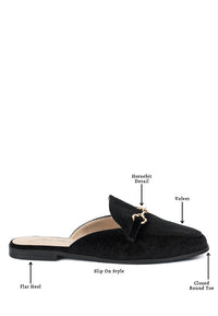 Velvet Buckled Flat Mules - 1985 the VAULT Boutique