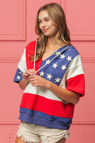 BiBi American Flag Theme Hoodie - 1985 the VAULT Boutique