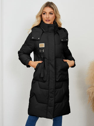 Long Sleeve Longline Hooded Winter Coat - 1985 the VAULT Boutique