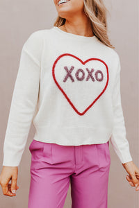 XOXO Round Neck Drop Shoulder Sweater - 1985 the VAULT Boutique