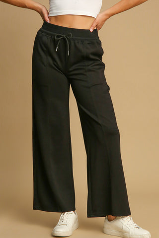 Umgee Drawstring Wide Leg Pants with Pockets - 1985 the VAULT Boutique