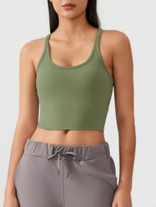 Millennia Scoop Neck Active Tank with Detachable Chest Pads - 1985 the VAULT Boutique