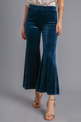 Umgee High Rise Elastic Waist Flare Pants - 1985 the VAULT Boutique