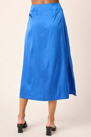 Mittoshop Side Slit Satin Midi Skirt - 1985 the VAULT Boutique