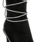 Dacia Rhinestones Strap Satin Calf Boots - 1985 the VAULT Boutique