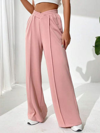 Elastic Waist Wide Leg Pants - 1985 the VAULT Boutique