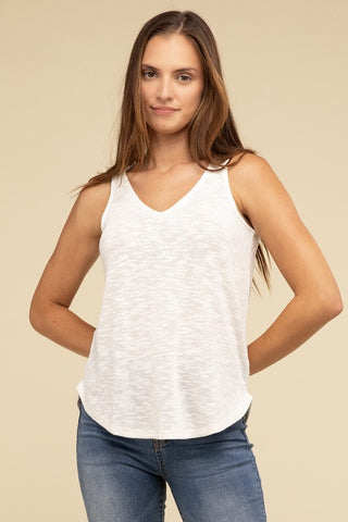 Basic V Neck Sleeveless Cami Top - 1985 the VAULT Boutique