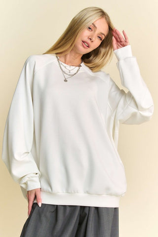 Davi & Dani Round Neck Raglan Sleeve Sweatshirt - 1985 the VAULT Boutique