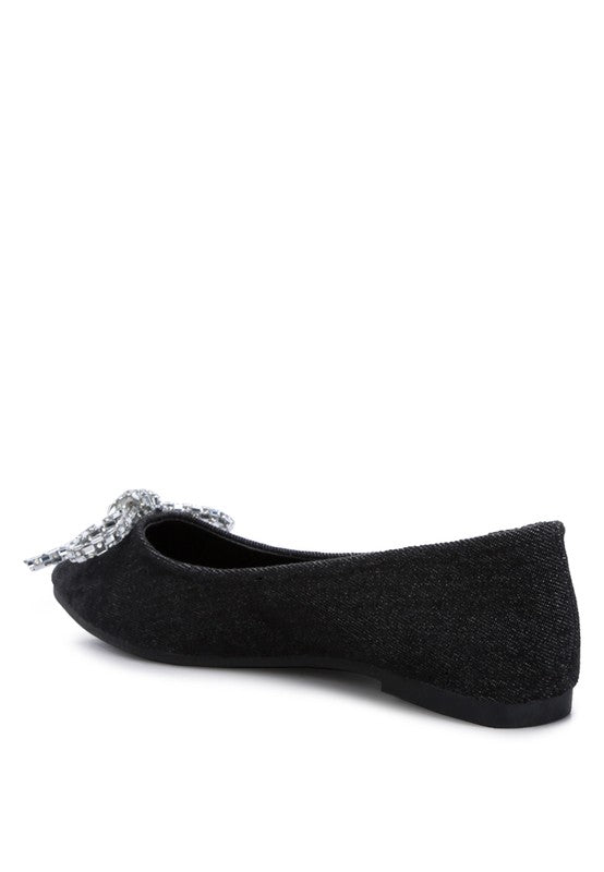 Ellerby Embellished Bow Detail Ballet Flats - 1985 the VAULT Boutique