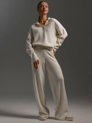 Johnny Collar Long Sleeve Top and Pants Sweater Set - 1985 the VAULT Boutique