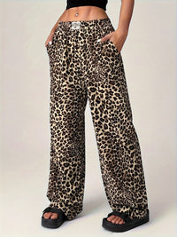 Leopard Wide Leg Pants with Pockets - 1985 the VAULT Boutique