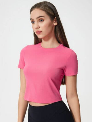 Millennia Round Neck Short Sleeve Active T-Shirt - 1985 the VAULT Boutique