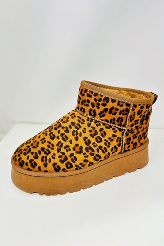 WILD DIVA Leopard Suede Round Toe Platform Booties - 1985 the VAULT Boutique