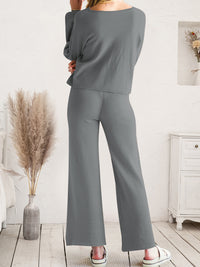 Long Sleeve Lounge Top and Drawstring Pants Set - 1985 the VAULT Boutique