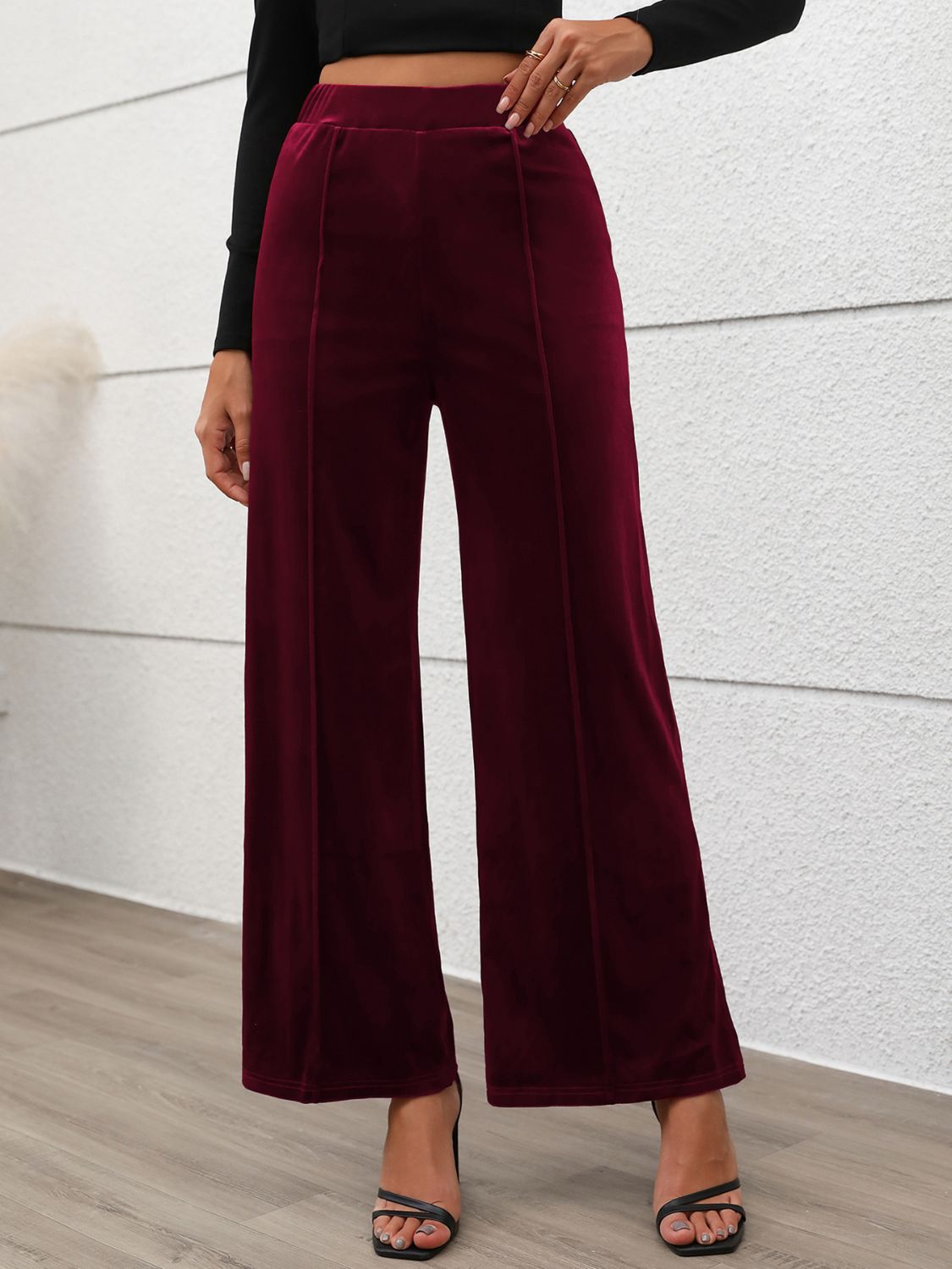 Elastic Waist Wide Leg Pants - 1985 the VAULT Boutique