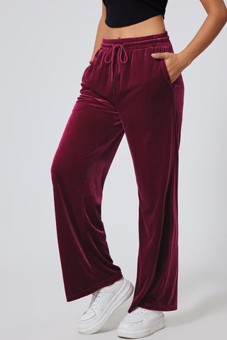 Drawstring Waist Wide Leg Active Pants - 1985 the VAULT Boutique