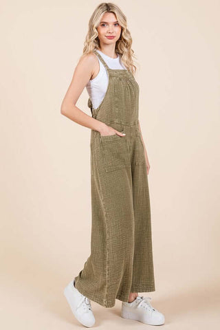 Mittoshop Textured Wide Leg Overalls - 1985 the VAULT Boutique