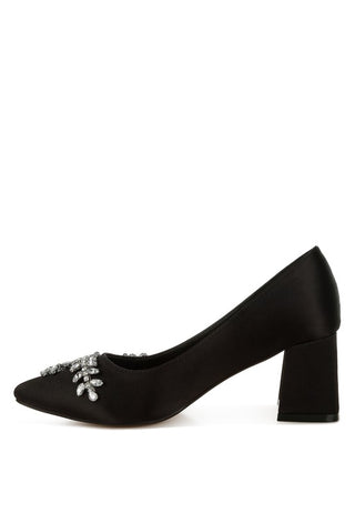 Abatina Satin Diamante Embellished Pumps - 1985 the VAULT Boutique