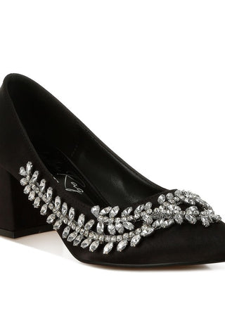 Abatina Satin Diamante Embellished Pumps - 1985 the VAULT Boutique