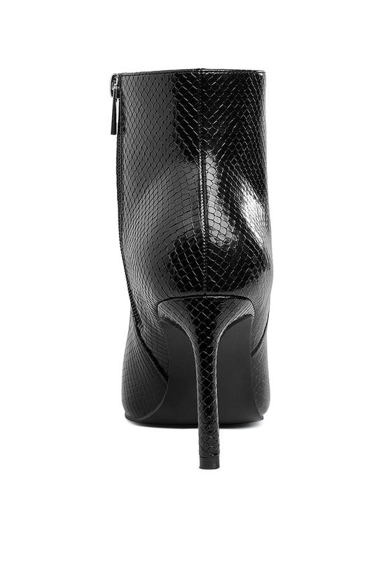 Tatria Textured Stiletto Heel Ankle Boots - 1985 the VAULT Boutique