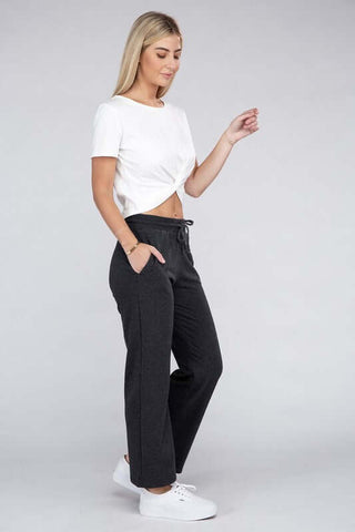 Lounge Wide Pants with Drawstrings - 1985 the VAULT Boutique