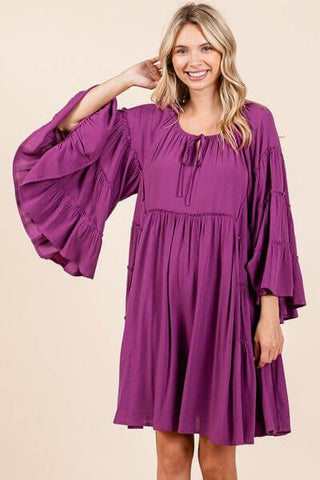 Mittoshop Frill Tie Neck Bell Sleeve Dress - 1985 the VAULT Boutique