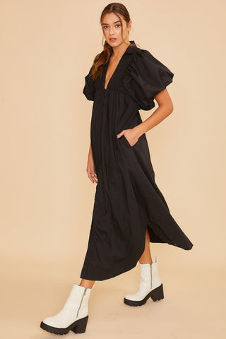 Annie Wear Smocked Puff Sleeve Midi Dress - 1985 the VAULT Boutique