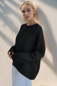 Basic Bae Round Neck Dropped Shoulder Sweater - 1985 the VAULT Boutique