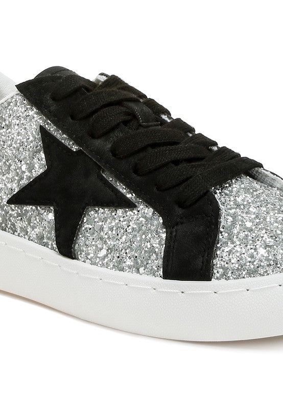 Shinding Glitter Star Chunky Sneakers - 1985 the VAULT Boutique