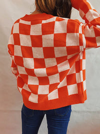 Checkered Open Front Button Up Cardigan - 1985 the VAULT Boutique