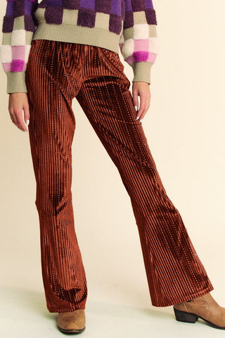 Davi & Dani Elastic Waist Knit Flare Pants - 1985 the VAULT Boutique